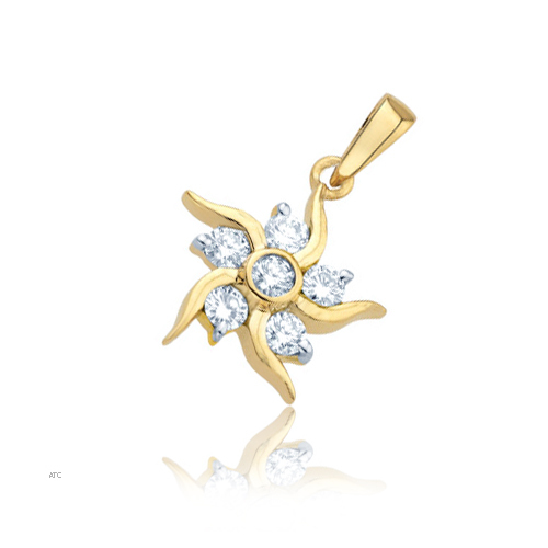 Avsar Real Gold and Diamond Sunshine Pendant # AVP012