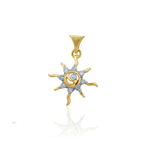 Avsar Real Gold and Diamond 'Sun' Pendant # AVP019