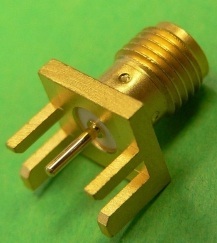 SMA female straight PCB edge connector