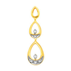 Avsar Real Gold and Diamond Fancy Pendants # AVP026 - 18K Gold 1.5g, 6 White Diamonds 0.09ct | Elegant Design, VS-SI Clarity, Authenticity Certificate