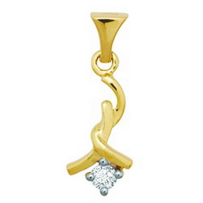 Avsar Real Gold and Diamond One Stone Fancy Pendant # AVP040