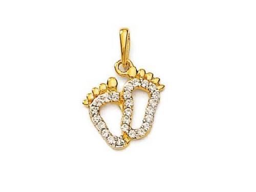 Avsar Real Gold and Diamond "GOD SOLE" Shape Pendant # AVP051