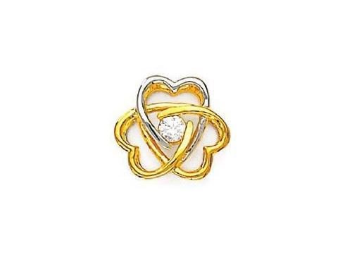 Avsar Real Gold and Diamond Triangular Heart Pendant # AVP070