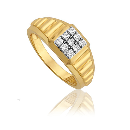 Avsar Real Gold and Diamond Rolex-Look Gents Ring # AVR001