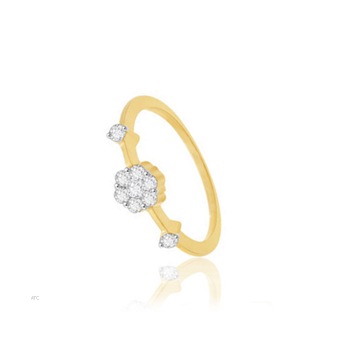 Avsar Real Gold and Diamond Pressure-Set Ladies Ring # AVR005