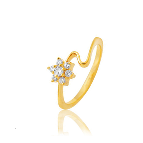 Avsar Real Gold and Diamond Pressure Set Ladies Ring # AVR006