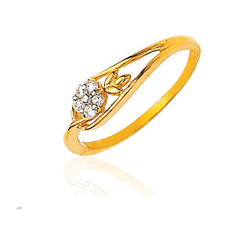 Avsar Real Gold and Diamond Fashion Flower Diamond Ladies Ring # AVR012