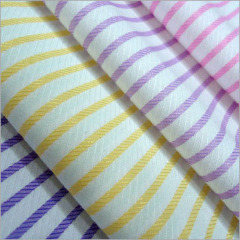 CVC Stripe Polyester Cotton Shirting Fabric