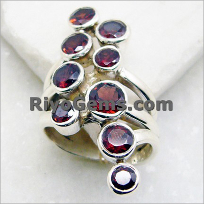 Silver Garnet Rings