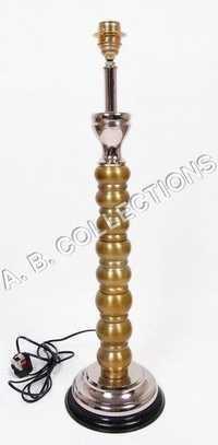 Nickel & Brass Antique Black Wooden Base Tower Ball Table Lamp