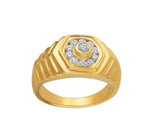 Avsar Real Gold and Diamond Gents Ring # AVR031