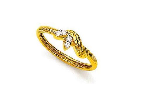 Avsar Real Gold and Diamond Leaf Shape Enchanting Ring # AVR042