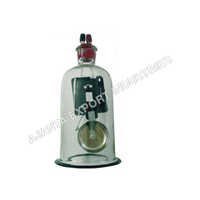 Electric Bell In Vacuum Jar - Stainless Steel And Glass Construction, 4-6 Volt Operation | Laboratory Use, Rubber Cord Suspension, Fine Coiled Wire Connections