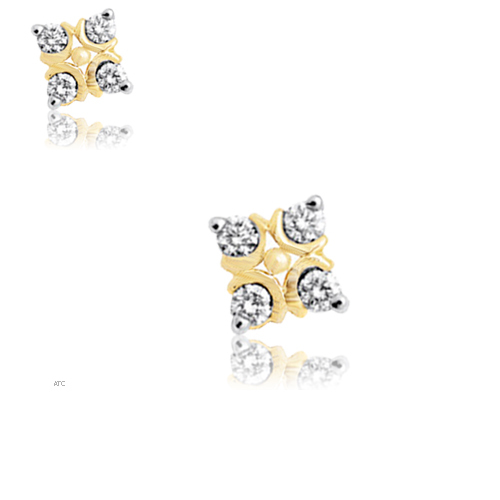 Avsar Real Gold and Diamond Fashion Earrings # AVE003