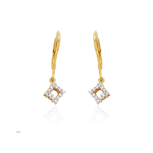 Avsar Real Gold and Diamond Fashion Hoop Earrings# AVE004