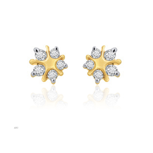 Avsar Real Gold and Diamond Fancy Star Shaped Earrings # AVE006