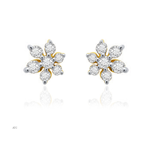 Avsar Real Gold and Diamond Seven Stone Earrings # AVE017