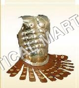 Golden Muscle Armour With Leather Straps
