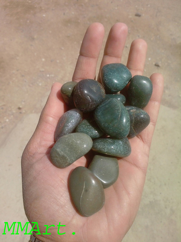 Moss Agate Tumbled And mirror Polished Pebbles Stone And decoration natural stone landscaping