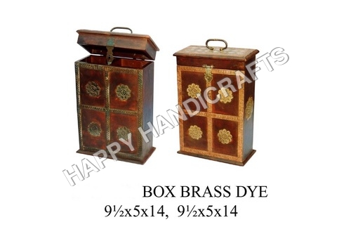 Wooden Antique Brass Wine Boxes