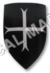 Black Wooden Medieval Shield White Cross