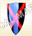 Wooden Medieval Shield Red & Black Cross Buckler