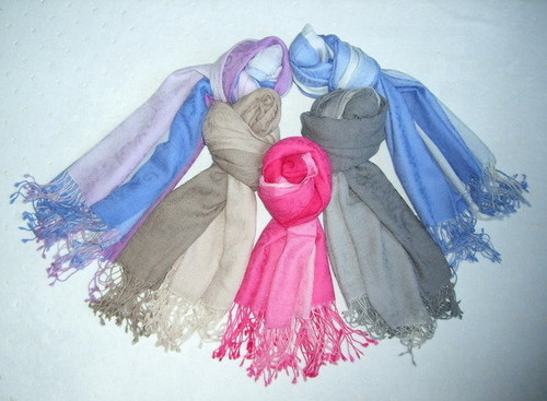 100% wool jacquard shaded scarfs