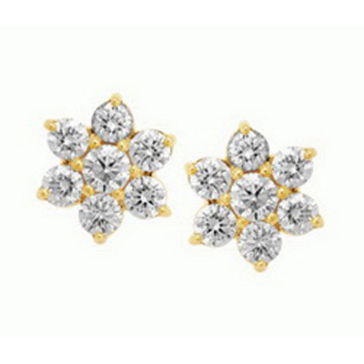 Avsar Real Gold and Diamond Pressure set Earring # AVE052