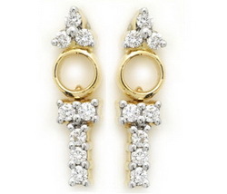 Avsar Real Gold and Diamond Fancy Dangling Earring # AVE053