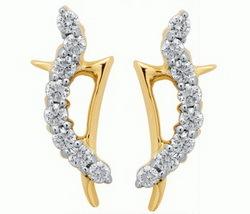 Avsar Real Gold and Diamond Fancy "A" Shape Earring # AVE054