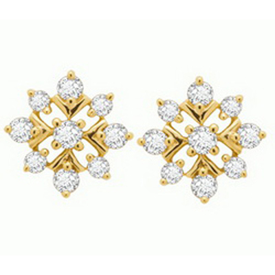 Avsar Real Gold and Diamond Fashion Earring AVE056