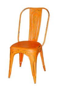 Iron Cello Chair - 18.5"w X 17.5"d X 35"h | Orange, Powder Coated Finish, Smooth And Corrosion Resistant