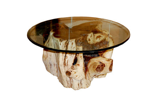 Round Glass Roots Dining Table