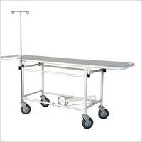 Patient Transfer Trolley - Stainless Steel Frame, 2030x560x820 Mm | Removable Stretcher, 150 Kg Capacity, Safety Side Railings, Iv Rod, Epoxy Powder Coated
