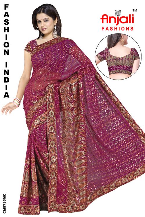 Red Fancy Indian Sari Suppliers India