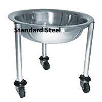 Hospital Kick Bucket - Stainless Steel, Heavy Duty Plastic Base With Removable Ss Bucket | Foldable Ward Furniture On Cm Castors, Ideal For Commercial Use