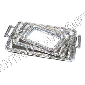 Silver Plated Tray Set