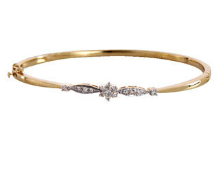 Avsar Real Gold and Diamond Flower Shape Nakshatra Bangles - AVB012