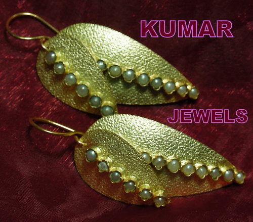 DOUBLE LEAF SHAPE MUGHAL ANTIQUE EARRING