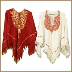 100% woollen ponchos embroidery