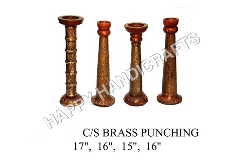 wooden brass candle stand