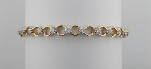 Avsar Real Gold and Diamond 1.50ct. Fashion Bangle # AVB040