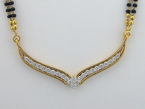 Avsar Real Gold and Diamond Traditional Marriage Mangalsutra # AVN008