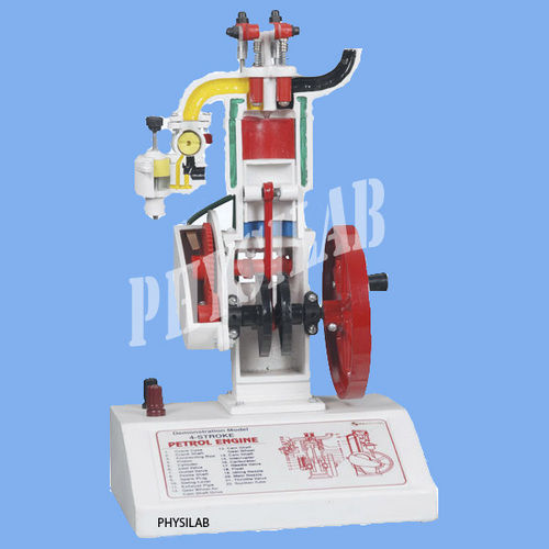 Red And White Four Stroke Petrol Engine Model