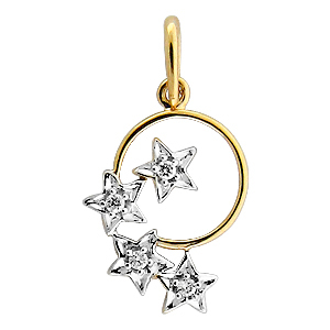 Bling! Diamond Real Gold and Star In The World Pendant # BGP042