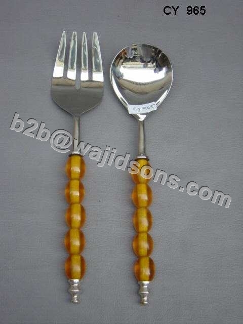 salad servers beaded