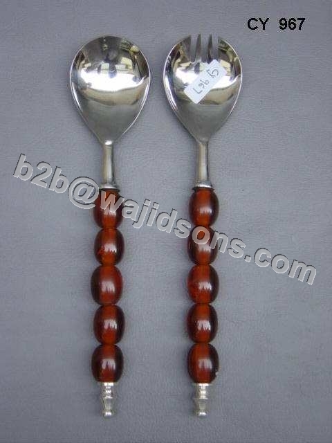 wood salad server set