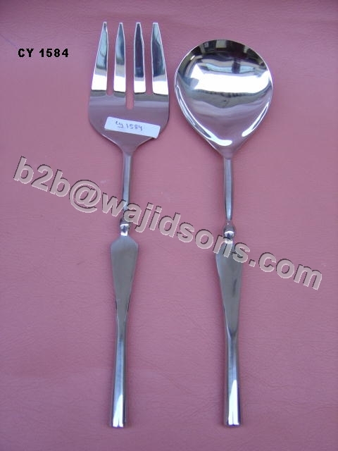 Flat Ware - Stainless Steel Fork 20cm Spoon 22cm, Mirror Polish, Rust Resistant, Easy to Clean