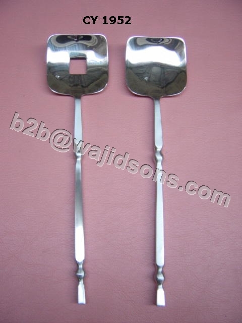 Flat Ware - Stainless Steel 10x2 Inches, Mirror Polish, Twisted Handle, Gift Box Set of 2