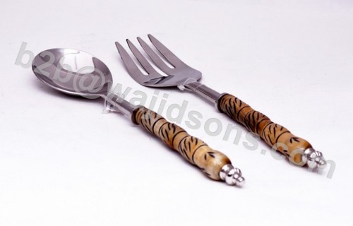 Flat Ware - Stainless Steel & Wood, 10x2 Inches | Polished Finish, Ergonomic Handle, Elegant Design, Durable, Easy to Clean
